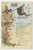 House of Savoy Royal Family residence, menu, February 8, 1886