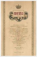 House of Savoy Royal Family residence, menu, January 25, 1899