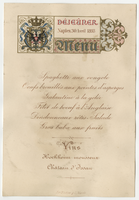 House of Savoy Royal Family residence, lunch menu, April 30, 1893