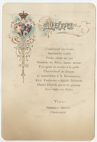 House of Savoy Royal Family residence, menu, February 12, 1898