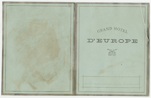 Grand Hotel d'Europe menu, Monday, November 24, 1884