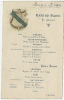 Café de Paris, dinner menu, April 14, 1888