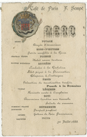 Café de Paris, menu, July 30, 1888