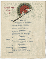Café de Paris, menu, April 21, 1888