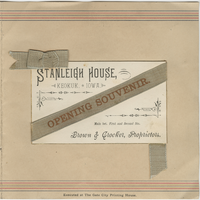 Stanleigh House opening day menu, Thursday, May 18, 1882