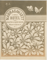 New Year menu, 1882, Narragansett Hotel