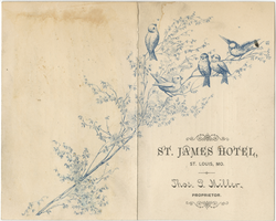 Thanksgiving dinner menu, Thursday, November 29, 1883, St. James Hotel