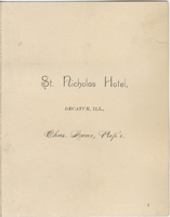 Christmas menu, 1883, St. Nicholas Hotel