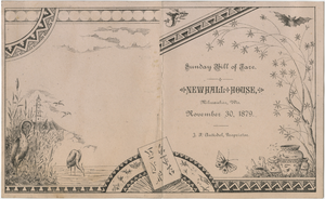 Newhall House dinner menu, Sunday, November 30, 1879  