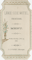 Lakeside Hotel menu, Friday evening, July 23, 1880