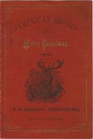 Christmas menu, Thursday, December 25, 1879, American House