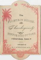 Thanksgiving dinner menu, Fountain House