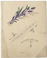 Thanksgiving, menu, November 25, 1880, Beckel House 