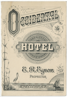 Occidental Hotel dinner menu, Tuesday, December 23, 1879