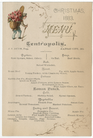Christmas menu, 1883, Centropolis 