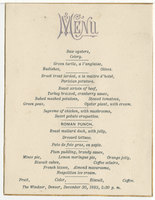 The Windsor menu, December 30, 1883 