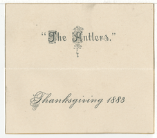 Thanksgiving menu, 1883, The Antlers 