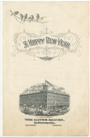 New Year's Day dinner menu, Tuesday, January 1, 1884, The Bates House