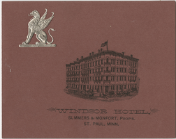 Windsor Hotel, dinner menu, Sunday, October 14, 1883