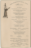 Thanksgiving menu, November 23, 1882 at The American