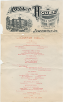 Dunlap House, menu, Sunday, May 20, 1883