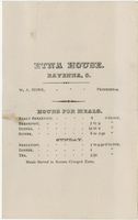 Etna House, menu, Wednesday, May 10, 1882