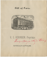 Occidental Hotel, menu, Sunday, July 10, 1881