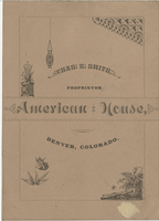 American House dinner menu, Tuesday, August 1, 1882