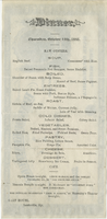 Menu for the Bankers' Convention dinner, Thursday, October 11, 1883, Galt House  