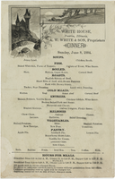 White House dinner menu, Sunday, June 8, 1884 