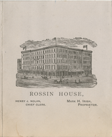 Rossin House dinner menu, Sunday, November 26, 1882