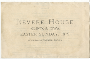 Easter Sunday menu at the Revere House, 1879