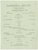 Lagonda House dinner menu, Sunday, October 8, 1882