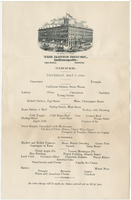 Bates House dinner menu, Thursday, May 1, 1884