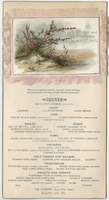 Christmas dinner menu, December 25, 1883, at the Hubbard,