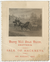 Ferry Hill Stud Farm, sale of hackneys, menu, August 4, 1897
