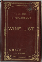 Globe Restaurant wine list, April 1901