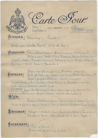 Savoy Hotel, lunch menu, October 29, 1898