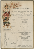 Menu for a dinner given by the mayor, Geo. M. Arnold, to the Corporation of Gravesend, Wednesday, October 26, 1898, at Old Falcon