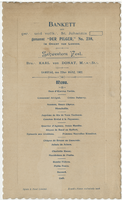 Der Pilger Lodge banquet, menu, Saturday, March 22, 1902, Schwestern Restaurant