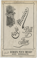 Cafe Monico menu, Feburary 19, 1903