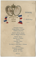 Unknown restaurant, dinner menu, October 7, 1896
