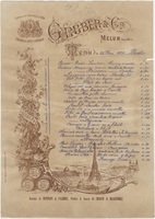 Paris Universal Exhibition of 1889, Gruber & Cie. menu,  May 25, 1889