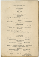 Revere House, dinner menu, Sunday, January 4, 1885