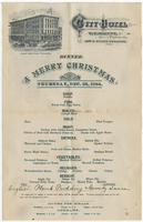 Christmas dinner, menu, Thursday, December 25, 1884, City Hotel