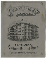 Windsor Hotel, dinner menu, Thursday, November 13, 1884