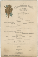 Thanksgiving menu, 1884, National House