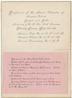 Invitation to a banquet and ball, Thursday evening, May 22, 1884, for the opening of the La Veta Hotel.