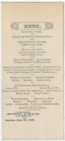 New Waverly 5 o'clock dinner menu, Sunday, June 22, 1884