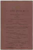 The Phoenix menu, Sunday, October 12, 1884